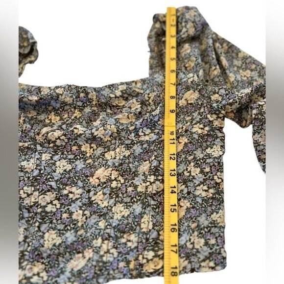 ASTR the Label Women’s Top Size XL Floral Print Crop Corset Brown Peach Boho - Picture 7 of 14